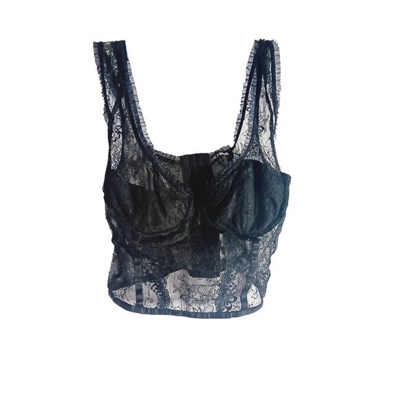 Fashion Nova Black lace Corset top size Small - Picture 1 of 4